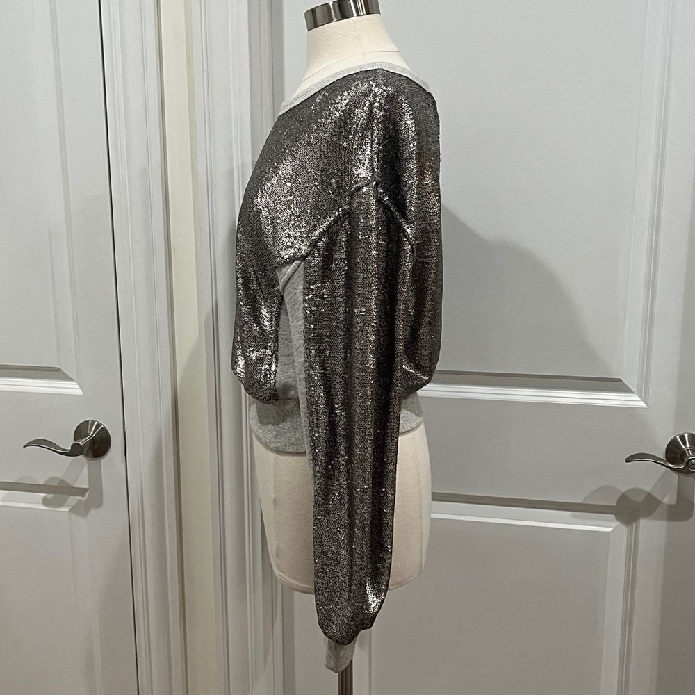 Free People Rise & Shine Sequin‎ Sweatshirt Size Small - Picture 8 of 15